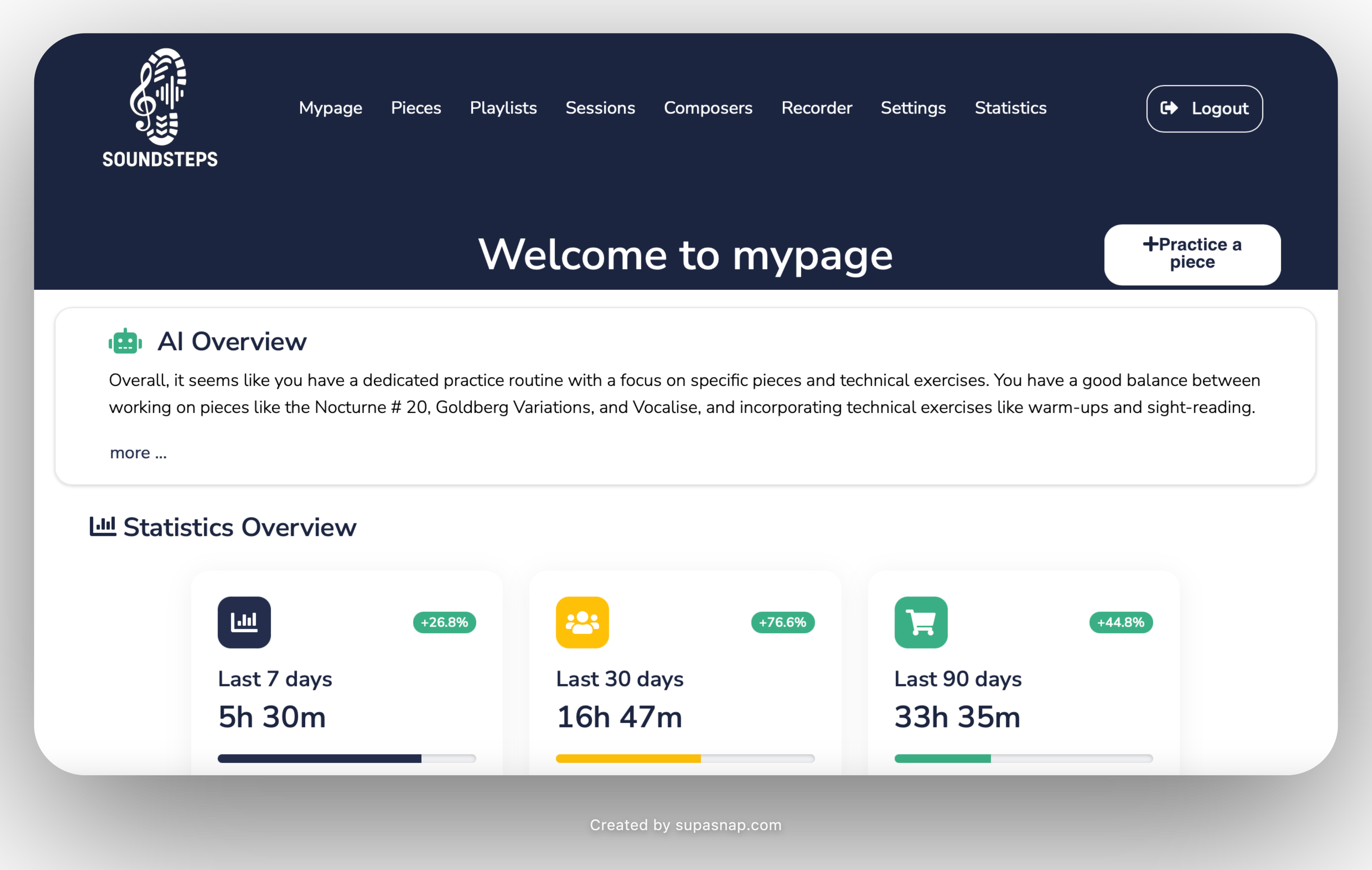 AI-based practice plan in Soundsteps